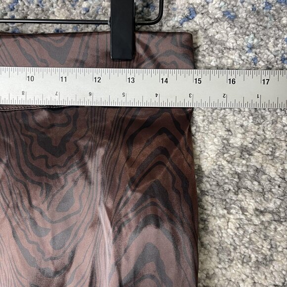 Maniere De Voir Pants Womens US 10 Brown Tiger Print Ruched Stacked Leg Slim Fit - Picture 3 of 11